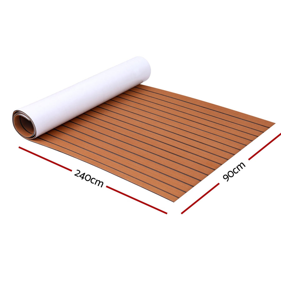 Seamanship EVA Foam Boat Flooring Mat Decking Sheet 240x90x0.6cm Dark Brown, image 2