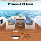 Seamanship EVA Foam Boat Flooring Mat Decking Sheet 240x90x0.6cm Dark Brown - Top-Down View