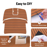 Seamanship EVA Foam Boat Flooring Mat Decking Sheet 240x90x0.6cm Dark Brown - Rear View