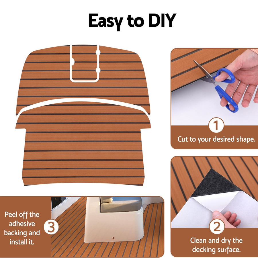 Seamanship EVA Foam Boat Flooring Mat Decking Sheet 240x90x0.6cm Dark Brown, image 6