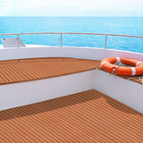 Seamanship EVA Foam Boat Flooring Mat Decking Sheet 240x90x0.6cm Dark Brown - Close-Up Angle