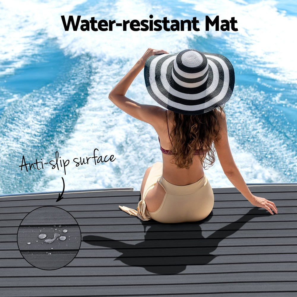 EVA Foam Deck Flooring Mat for Boats - Dark Grey, 240x90x0.6cm Self-Adhesive Non-Slip Surface