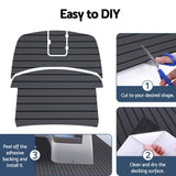 EVA Foam Deck Flooring Mat for Boats - Dark Grey, 240x90x0.6cm Self-Adhesive Non-Slip Surface - Rear View