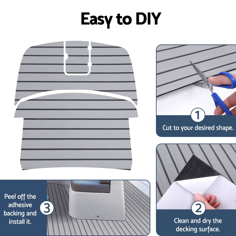 EVA Foam Non-Slip Boat Deck Mat 240x90x6mm in Light Grey