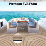 Seamanship Boat Flooring, EVA Foam Decking Mat, 240x90cm, Taupe - Top-Down View