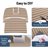 Seamanship Boat Flooring, EVA Foam Decking Mat, 240x90cm, Taupe - Rear View