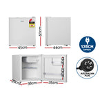 Devanti 48L white mini bar fridge with chiller compartment, door compartment
