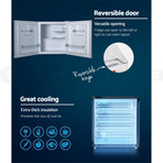 Devanti 48L white mini bar fridge with chiller compartment, image 6