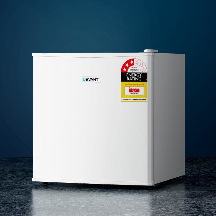 Devanti 48L white mini bar fridge with chiller compartment
