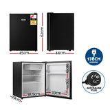 Devanti 70L Bar Fridge Black - Front View