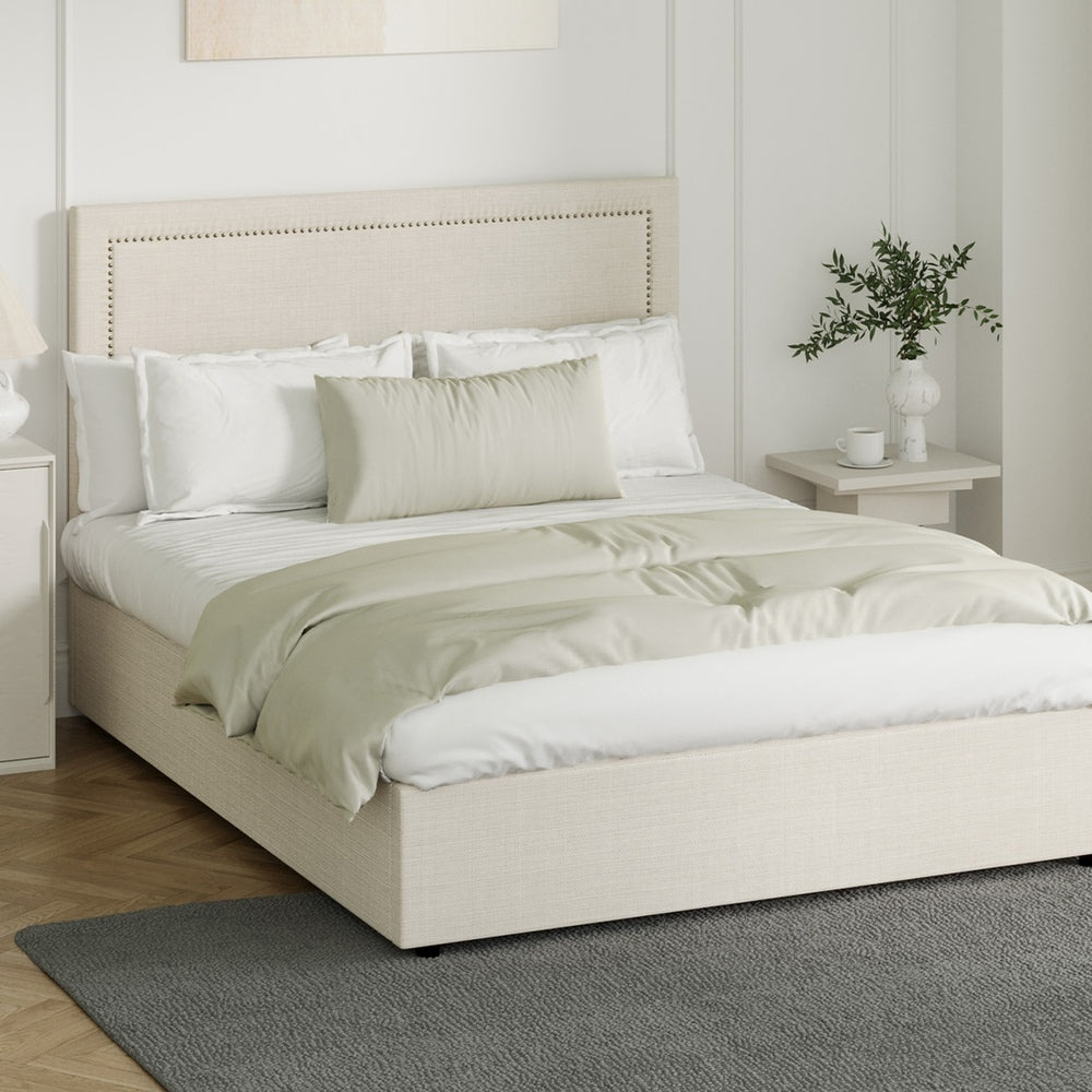Oikiture Bed Frame Double Size Gas Lift Base Storage ADI