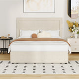 Oikiture Bed Frame Double Size Gas Lift Base Storage ADI - Front View