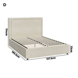 Oikiture Bed Frame Double Size Gas Lift Base Storage ADI