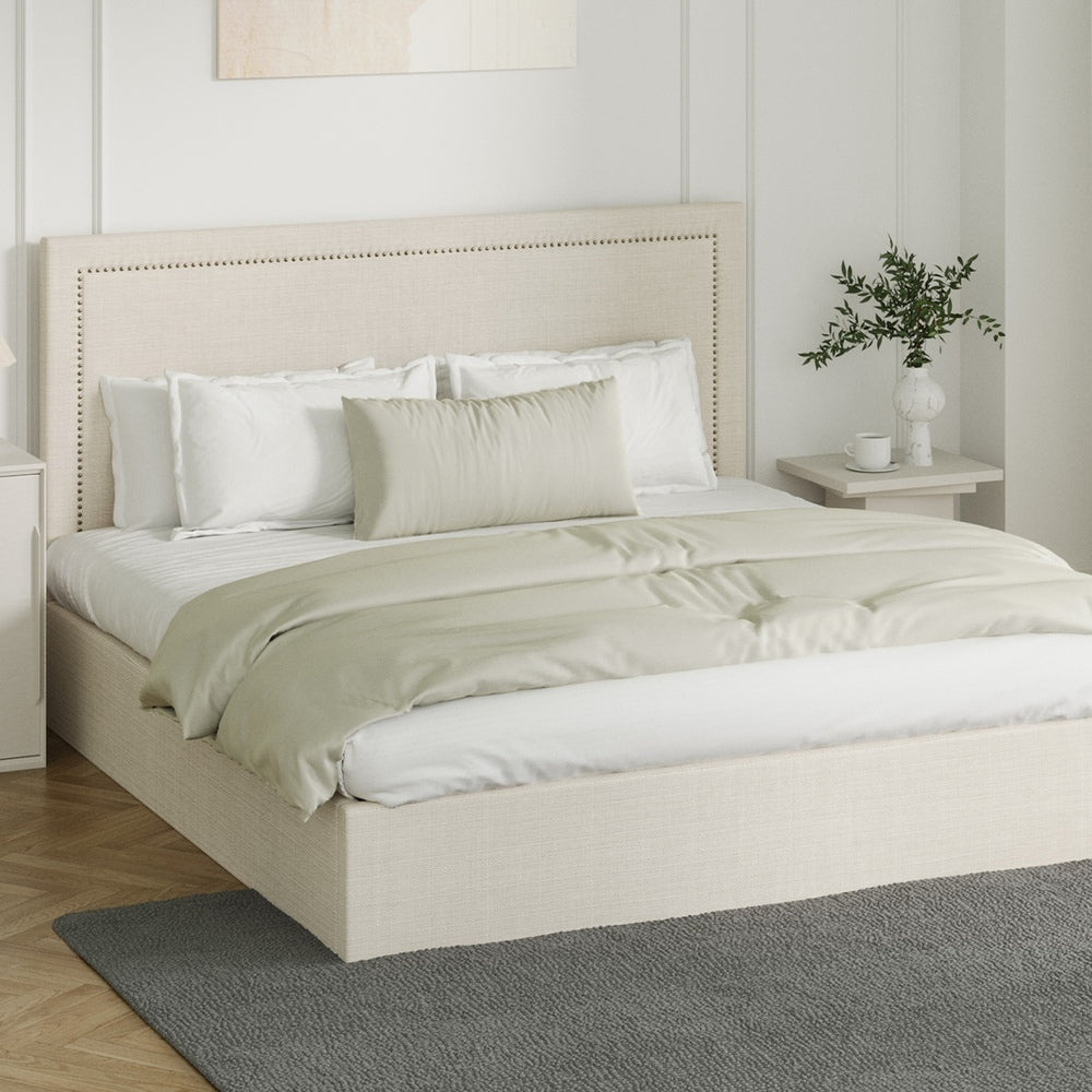 Oikiture Bed Frame King Size Gas Lift Base Storage ADI