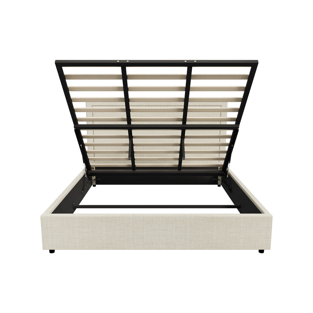 Oikiture Bed Frame King Size Gas Lift Base Storage ADI