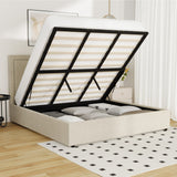 Oikiture Bed Frame King Size Gas Lift Base Storage ADI - Rear View