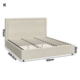 Oikiture Bed Frame King Size Gas Lift Base Storage ADI