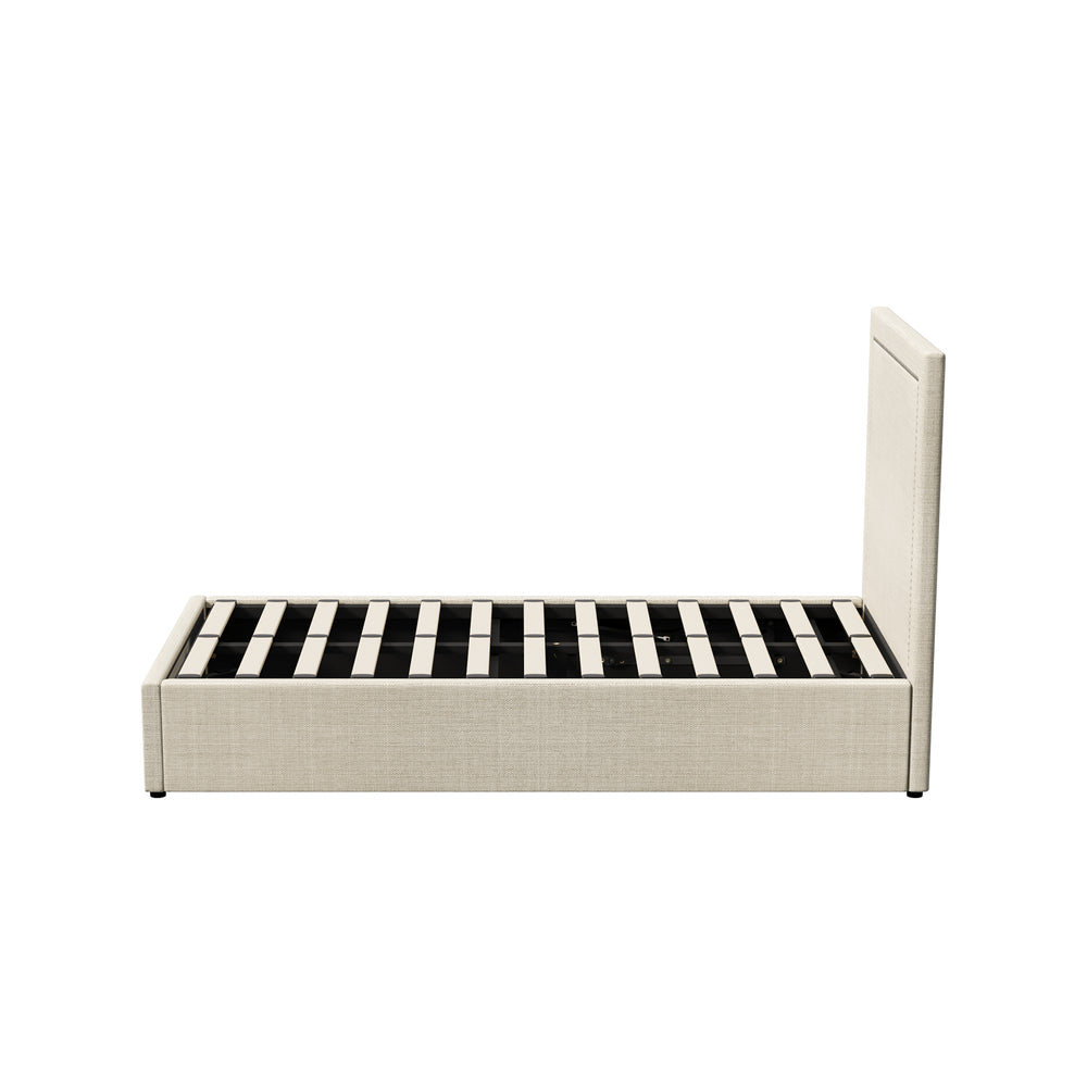 Oikiture Bed Frame King Single Gas Lift Base Storage ADI