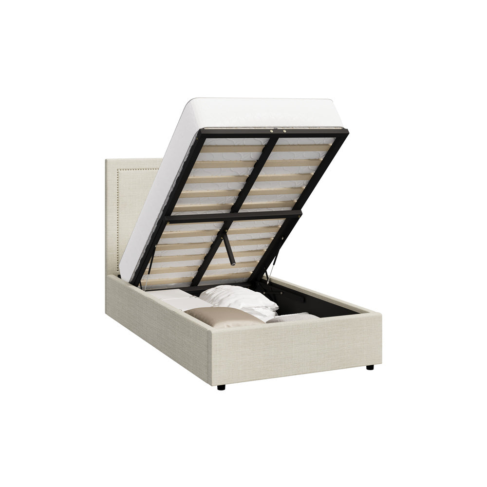 Oikiture Bed Frame King Single Gas Lift Base Storage ADI