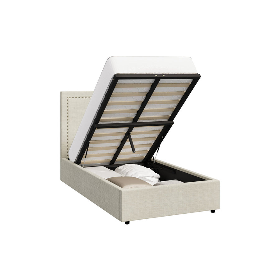 Oikiture Bed Frame King Single Gas Lift Base Storage ADI, image 9