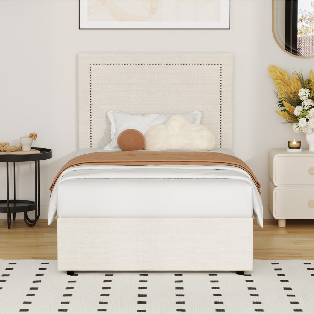 Oikiture Bed Frame King Single Gas Lift Base Storage ADI