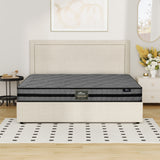 Oikiture Bed Frame With Mattress Set King Size Gas Lift Storage ADI - Low Angle
