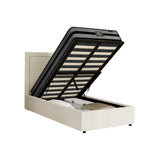Oikiture Bed Frame With Mattress Set King Single Gas Lift Storage ADI - Front View