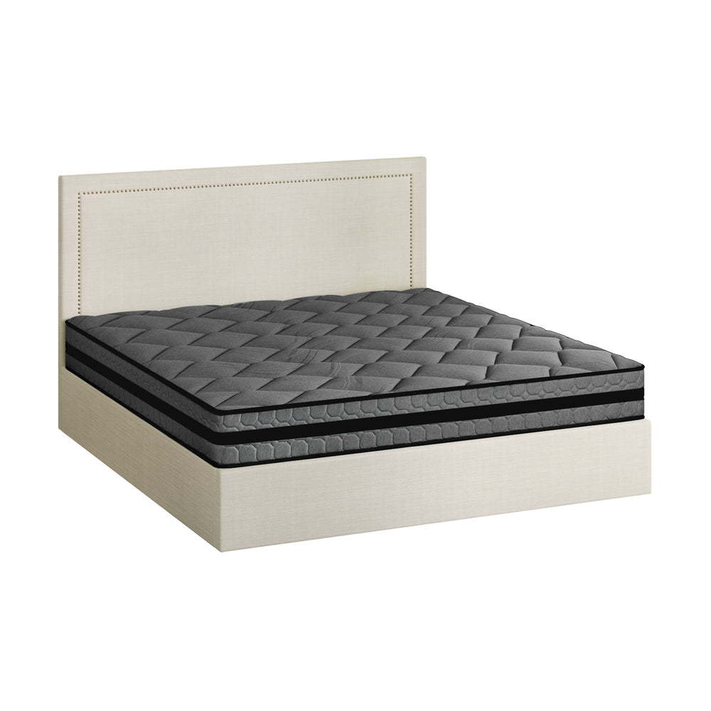 Oikiture Bed Frame With Mattress Set Queen Size Gas Lift Storage ADI