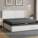 Oikiture Bed Frame with Mattress Set King Size Gas Lift Boucle BILY - Extra Image