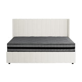 Oikiture Bed Frame with Mattress Set King Size Gas Lift Boucle BILY