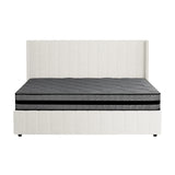 Oikiture Bed Frame with Mattress Set King Size Gas Lift Boucle BILY - Top-Down View
