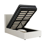 Oikiture Bed Frame with Mattress Set King Single Gas Lift Boucle BILY