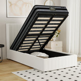 Oikiture Bed Frame with Mattress Set King Single Gas Lift Boucle BILY