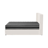 Oikiture Bed Frame with Mattress Set Queen Size Gas Lift Boucle BILY - Close-Up Angle