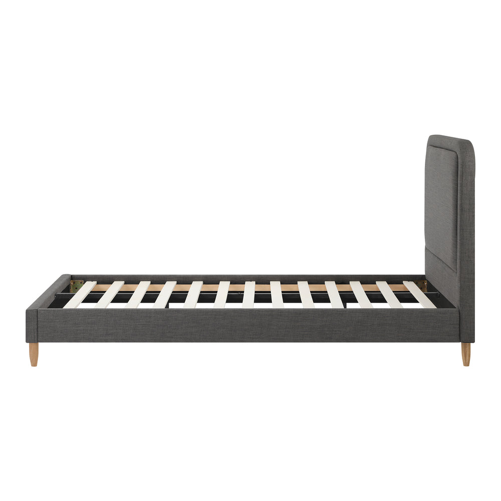 Oikiture Bed Frame Double Size Fabric Grey BOB