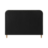 Oikiture Bed Frame Double Size Fabric Grey BOB - Rear View