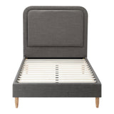 Oikiture Bed Frame King Single Size Fabric Grey BOB
