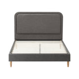Oikiture Bed Frame Queen Size Fabric Grey BOB
