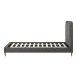 Oikiture Bed Frame Queen Size Fabric Grey BOB