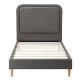 Oikiture Bed Frame Single Size Fabric Grey BOB