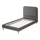 Oikiture Bed Frame Single Size Fabric Grey BOB