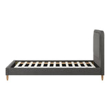 Oikiture Bed Frame Single Size Fabric Grey BOB