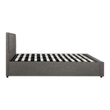 Oikiture Bed Frame King Size Gas Lift Storage Base Fabric Grey