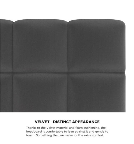 Oikiture Bed Frame King Size Tufted Headboard Grey Velvet