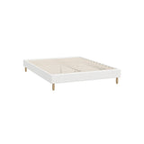 Oikiture Bed Frame Double Size Bed Base White Boucle