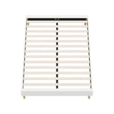 Oikiture Bed Frame Double Size Bed Base White Boucle