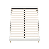Oikiture Bed Frame Double Size Bed Base White Boucle - Extra Image