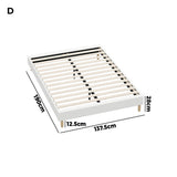 Oikiture Bed Frame Double Size Bed Base White Boucle