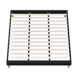 Oikiture Bed Frame King Size Bed Base Black Leather