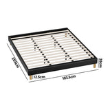 Oikiture Bed Frame King Size Bed Base Black Leather